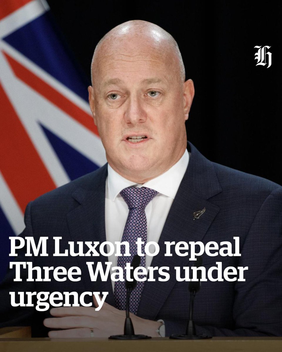 nzherald's tweet image. #BREAKING | The Government will repeal the controversial Three Waters reforms by 23 February and will pass two two laws to replace it – the first by mid 2024. 🔗tinyurl.com/threewaterslux…