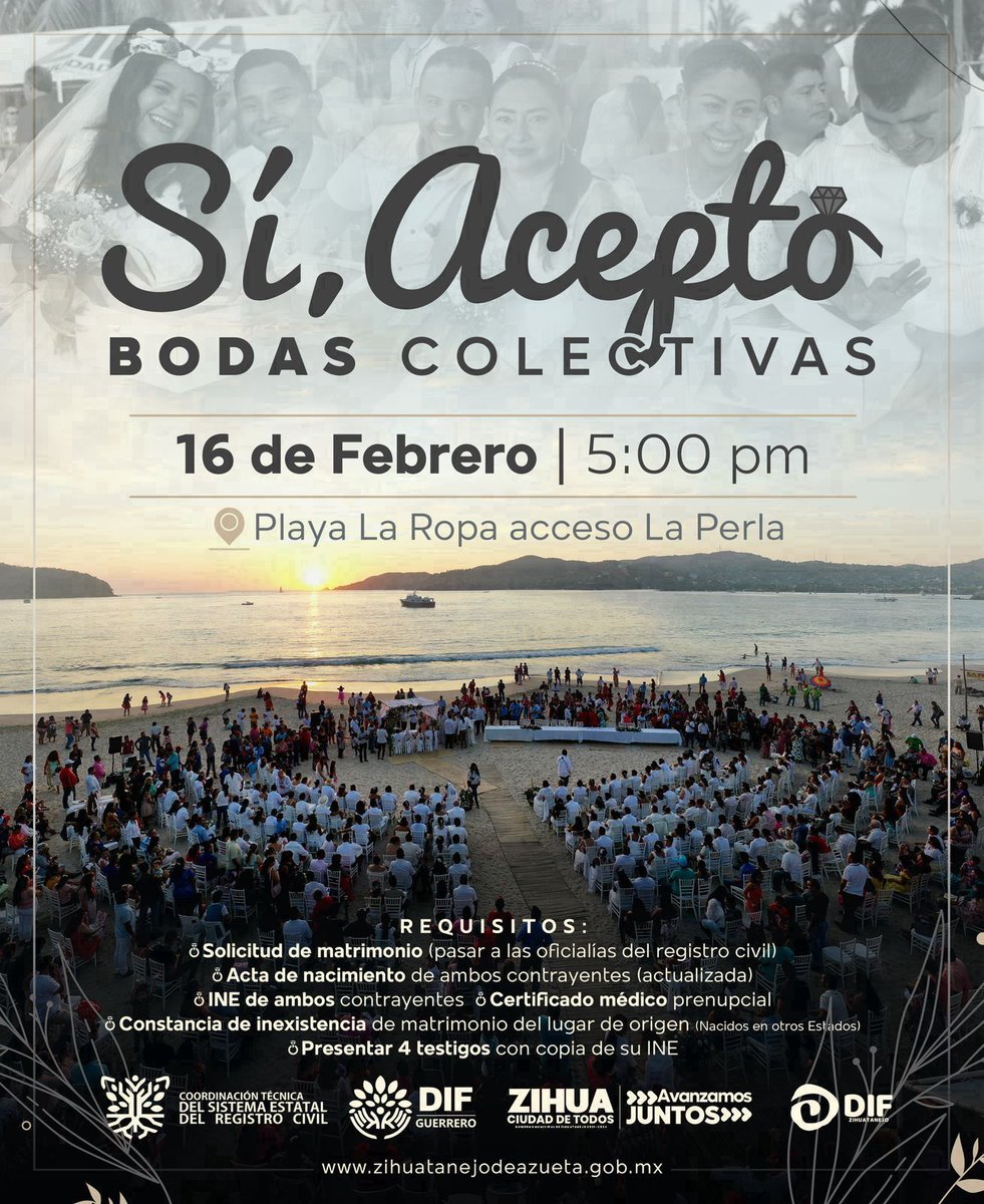 ixyzih's tweet photo. #Zihuatanejo | 💍 🌅 aún estás a tiempo de tener tu boda en playa #LaRopa ❣️ https://t.co/CQegDgm39V