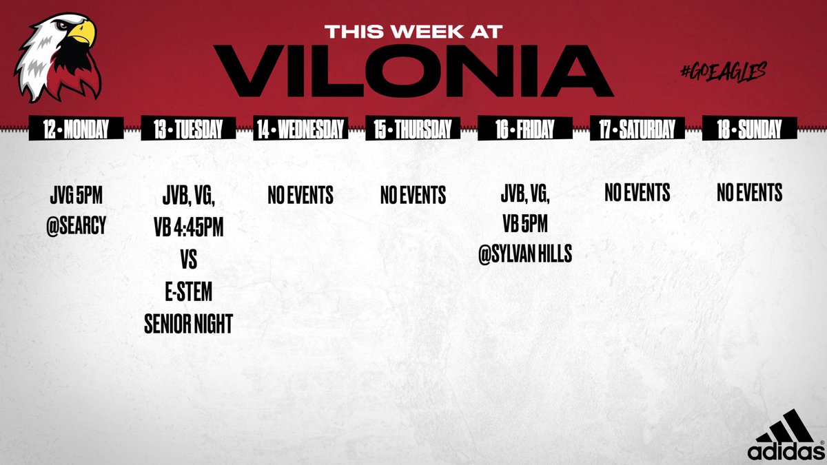Weekly schedule! Two big conference games. Plus, senior night on Tuesday!