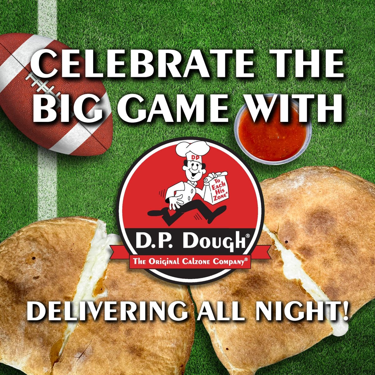 🚨 Don't fumble on #SuperSunday! Score BIG with #DPdough's touchdown-worthy #calzones, #wings spectacular, #stix sensation, #tots temptation &amp; more! 🏈🍗 Order now for flavor in every bite directly through dpdough.com or through our mobile app ! #Kearney #KearneyNE