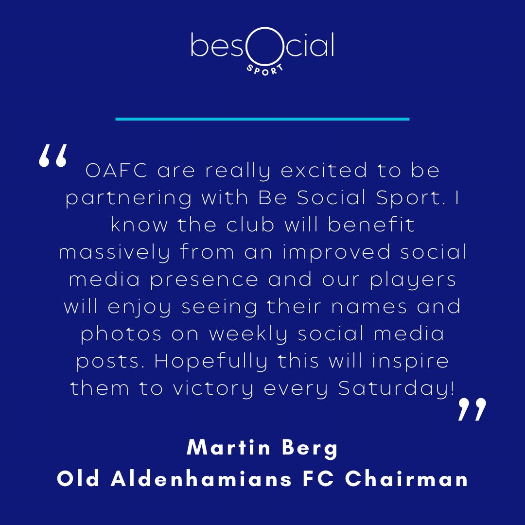 besocialsport's tweet photo. What a partnership 🤩

Hear from OAFC Chairman, Martin Berg, about their excitement in partnering with Be Social Sport for the rest of the 2023/24 season.

#besocial #besocialsport #oldaldenhamians #coyoas #socialmedia #footballsocials #sportsmedia #sportsgraphics #graphicdesign https://t.co/egnXERHygm