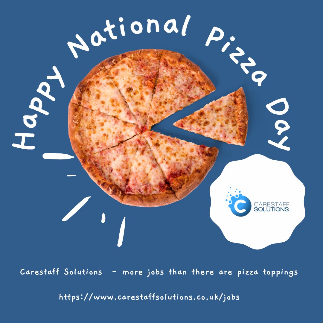 carestaff's tweet photo. Happy National Pizza Day, Everyone!

Carestaff Solutions have more jobs than there are pizza toppings,  so check out our jobs page for the perfect job to go with your perfect pizza  - mine is a hawaiian by the way - DON'T JUDGE!

#NationalPizzaDay #carestaffsolutions #jobs https://t.co/z6jYJLv9hG