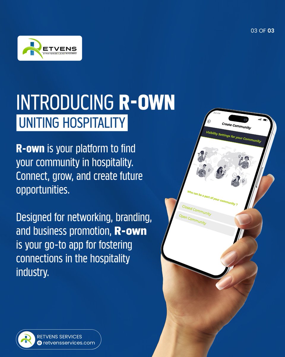 Break the distance in hospitality with R-own. Connect, grow, and thrive in your community. Join us to bridge the gap!
.
.
#communityhub #hospitalitycommunity #communityapp #networking #hotelindustry #hospitalityindustry #retvensservices #rown