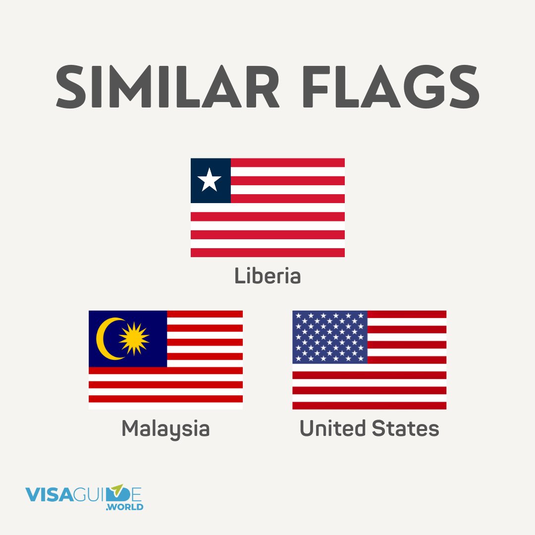 visaguideworld's tweet image. 🇱🇷 🇲🇾 🇺🇸 

#similarflags #flag #liberia #malaysia #unitedstates #us #visaguide