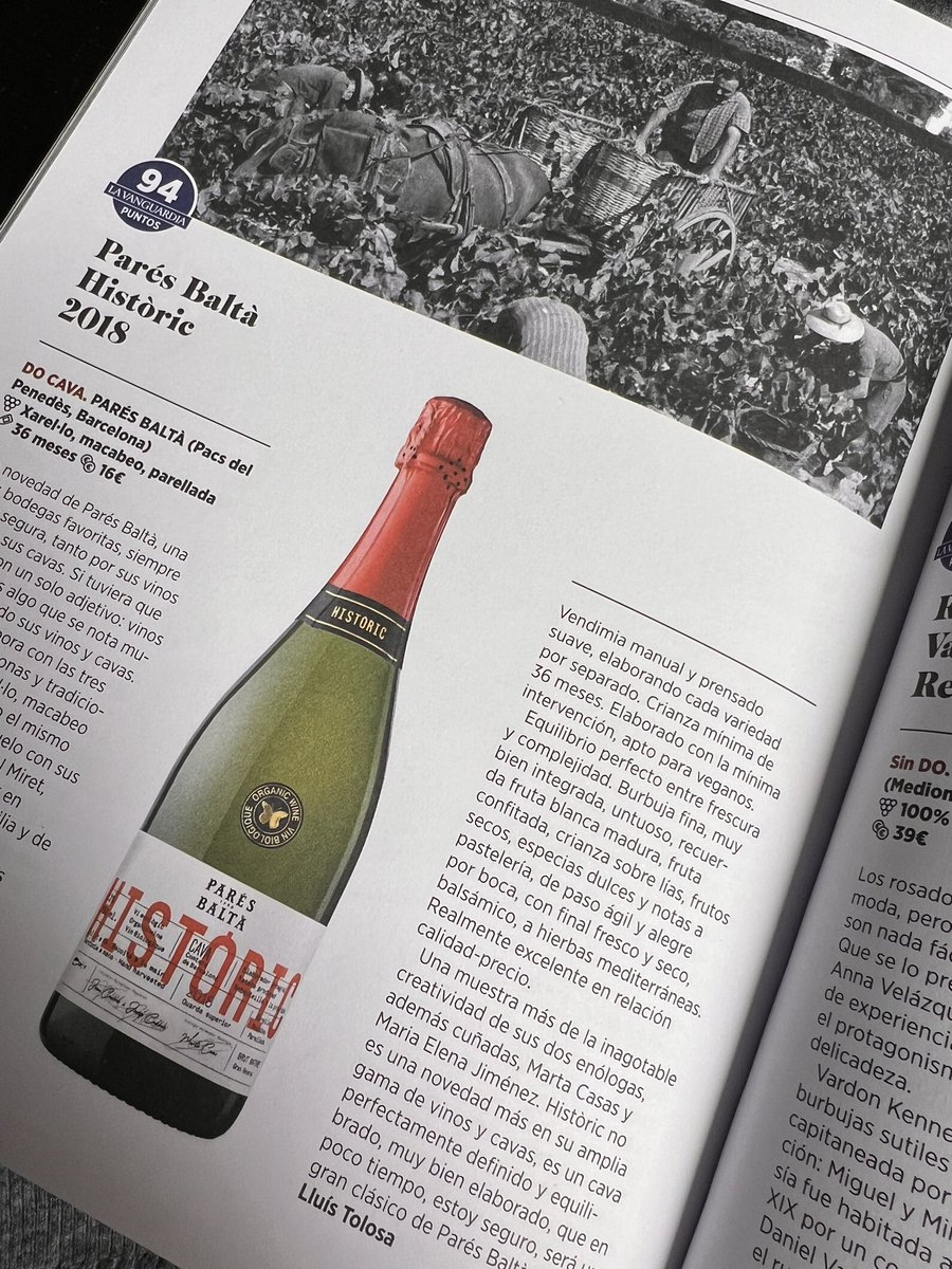 Parès Baltà Històric 2018 Cava Gran Reserva • Brut Nature • Guarda Superior. 🏅94 puntos en La Guia de Vinos 2024 de @LaVanguardia con @lluistolosa @winesandthecity @mjhuertasvega @vinoturismo @ZoltanCsabaNagy @ferrancentelles