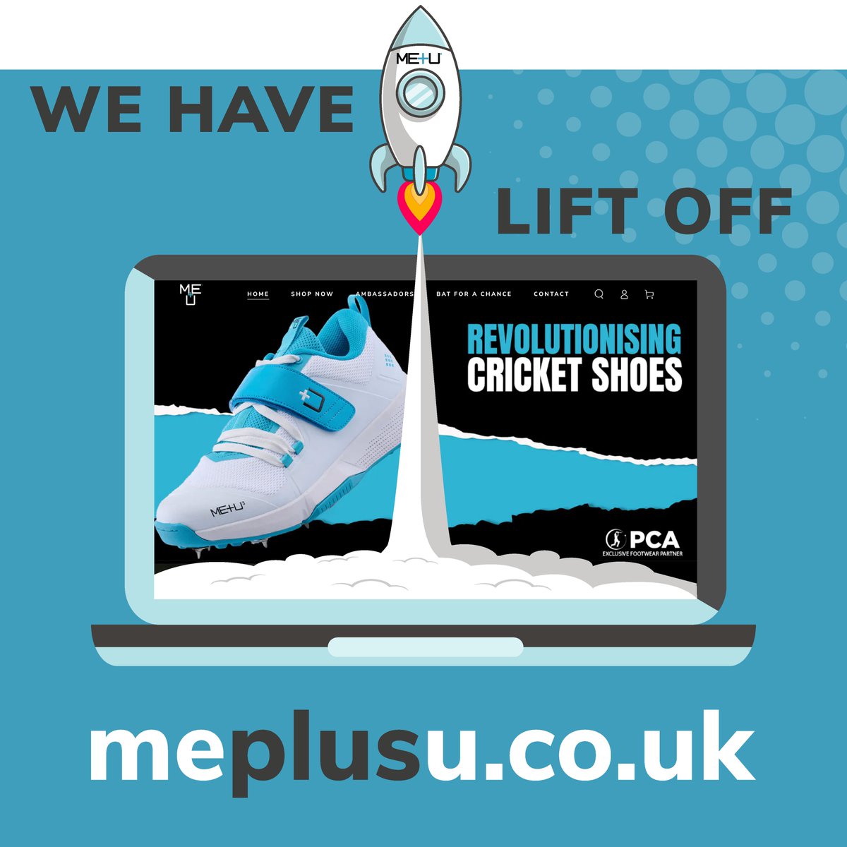 We are thrilled to announce our shiny new website is now live. The ME+U team are extremely proud and excited to share with you our innovation in cricket footwear. Please do have a browse and share this post to any of your cricket lovers. meplusu.co.uk
