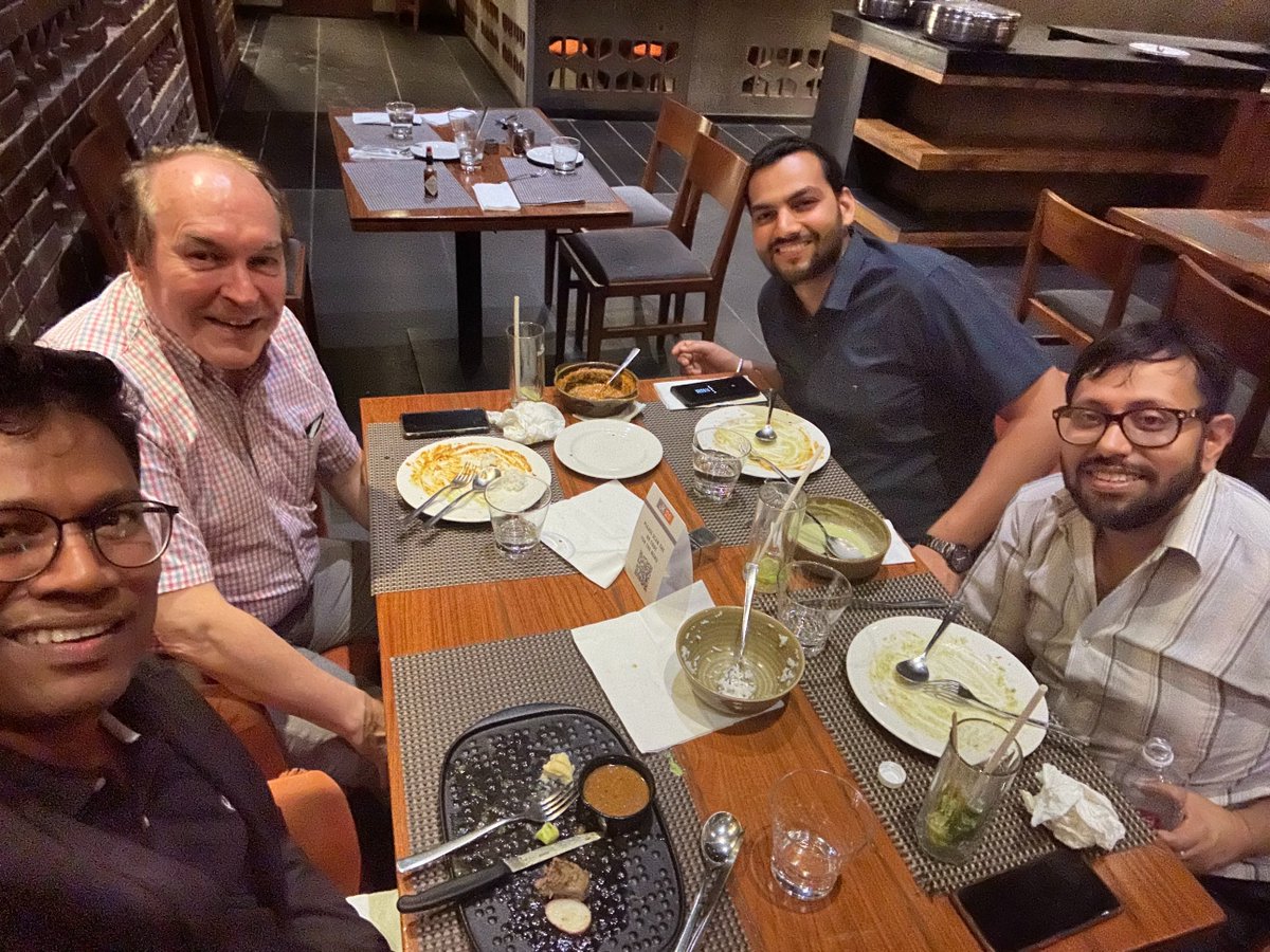 prathit2004's tweet photo. A memorable conversation with Prof. Peter Coveney, while he came to IIIT for giving a talk on his recent AI-related research topic on "DIGITAL TWINS".
My project on benchmarking forcefields can be extrapolated to the initiative taken by him and other peers on "Open Force Field". https://t.co/cPPSg4bkIX