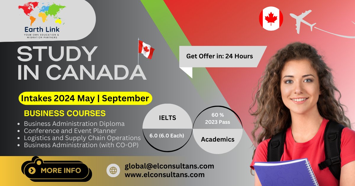 #Study In #Canada
𝘈𝘥𝘮𝘪𝘴𝘴𝘪𝘰𝘯 𝘖𝘱𝘦𝘯 𝘧𝘰𝘳 𝘔𝘢𝘺 | 𝘚𝘦𝘱𝘵𝘦𝘮𝘣𝘦𝘳 2024
#Business #Courses
Empower your career with practical and relevant business courses
For more details:
elconsultans.com
global@elconsultans.com
#Kathmandu #Australia #ExpertAssistance