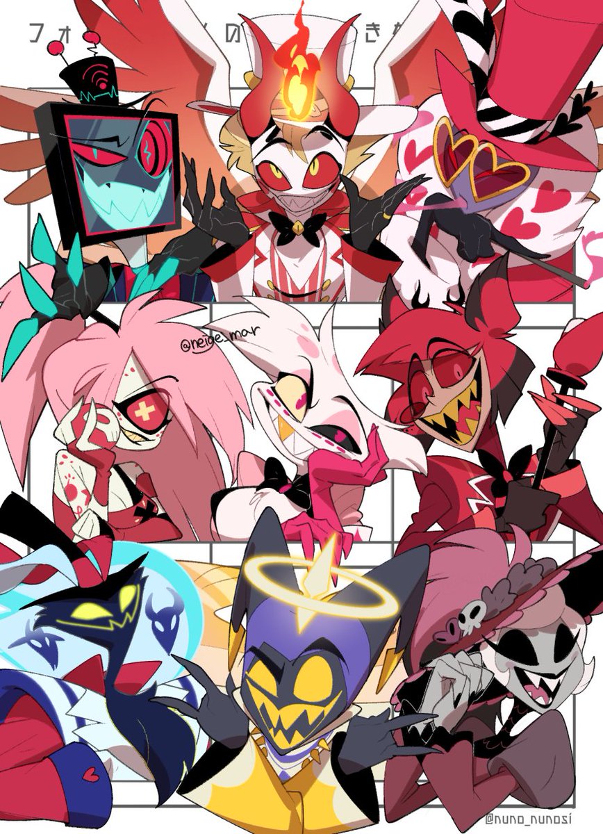 neige_mar's tweet photo. フォロワーさんの推し描かせていただきました！
喧嘩したりセクシーな絡まり方しそうな人達は離した。 https://t.co/Bzf41zYoYa