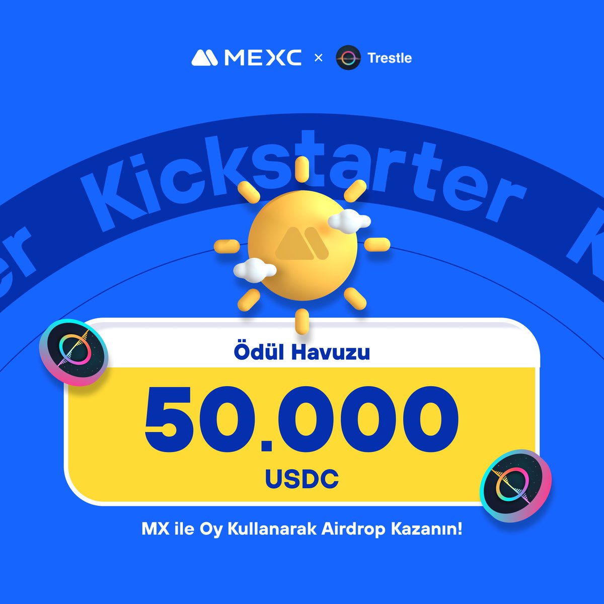 MEXC_Topluluk's tweet image. 🚀 #MEXCKickstarter - @trestleprotocol #TRESTLE Projesi için Oy Kullanın, 50.000 $USDC Airdrop Kazanın! 

🗳️ Oylama Tarihi: 12 Şubat 2024 13.00 - 13 Şubat 2024 12.50 

📌 Ayrıntılar: mexctr.info/3OGS4To 

#MEXCTürkiye #MXToken #MX #BTC