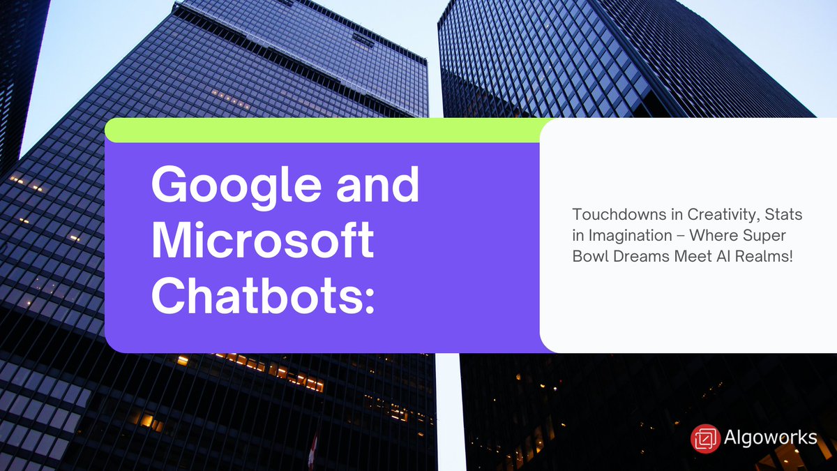 algoworks's tweet image. When @Google and @Microsoft chatbots team up for Super Bowl stats, it's like touchdowns in the world of AI imagination! 🚀
Who needs reality when you have bots crafting their own game-winning narratives?

#Google #MicrosoftForms #Chatbots  #SuperBowl #SuperBowl2024 #SuperBowlAds
