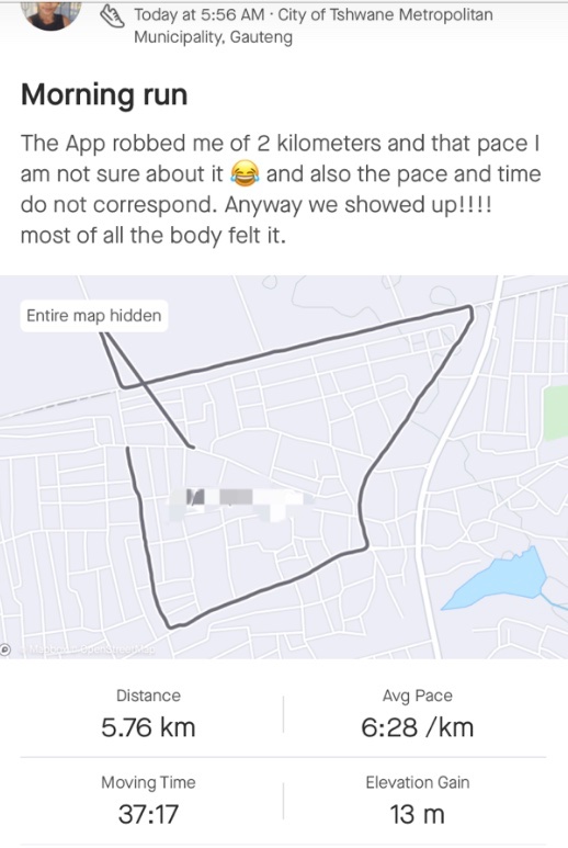 ofentse_makgata's tweet image. Monday not skipped, present.🤣✅✅

#Ownpace
#RunningWithTumiSole 
#FetchYourBody2024 
#90dayswithoutsugar ( Kancane Kancane m getting there🥹🤞🏽)
#TrapnLos
#IPaintedMyRun 
#habits
#IChoose2BActive