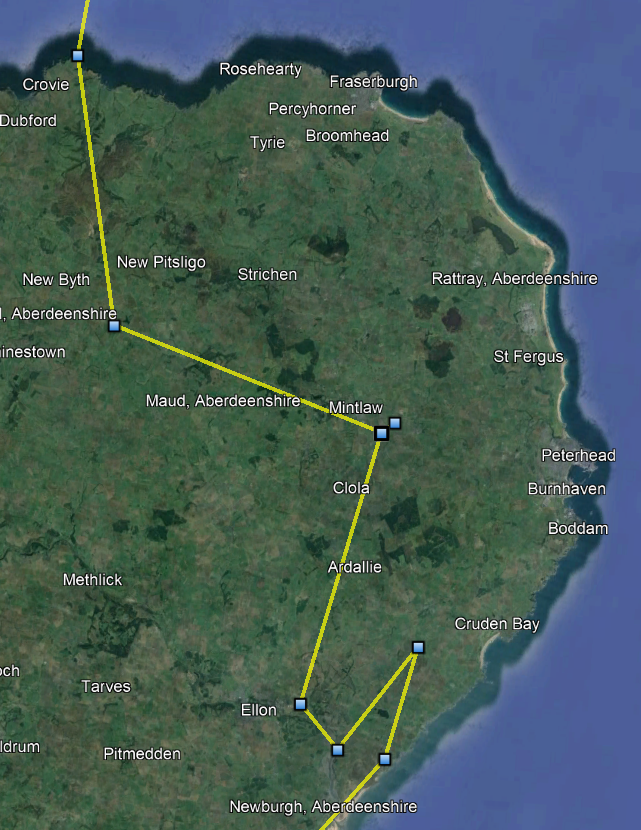 _hanslinssen's tweet photo. ...and a close-up of his stay in Scotland. He left Mintlaw on 11 Feb 08:46 (UTC), then one point per hour. https://t.co/NOkXSZ3XNR