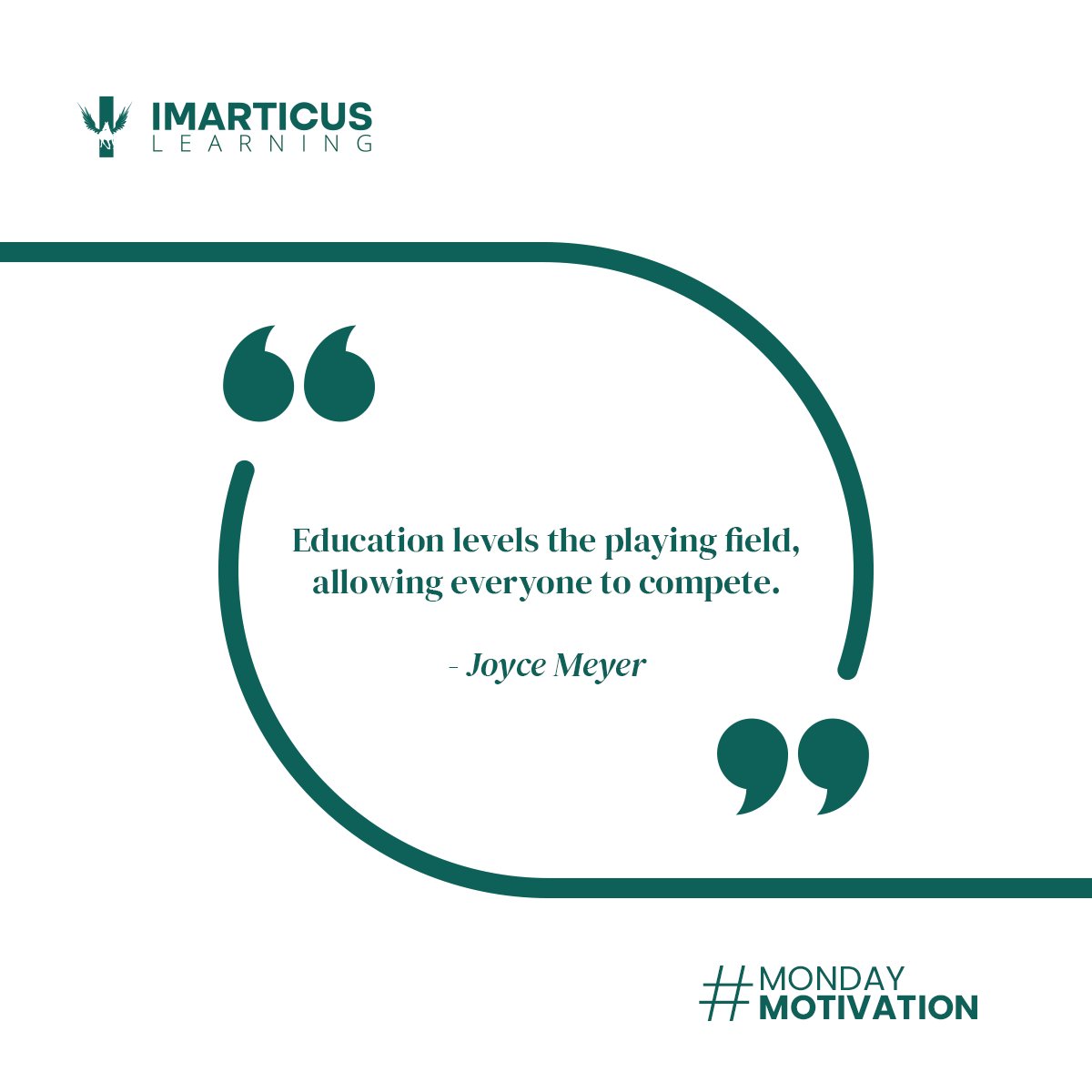 The beginning of this new week is the perfect time to remind ourselves that education is the greatest equalizer.

It erases differences and levels the playing field, opening doors, and paving the way for a brighter and fairer future.

#MondayMotivation #Monday #ImarticusLearning