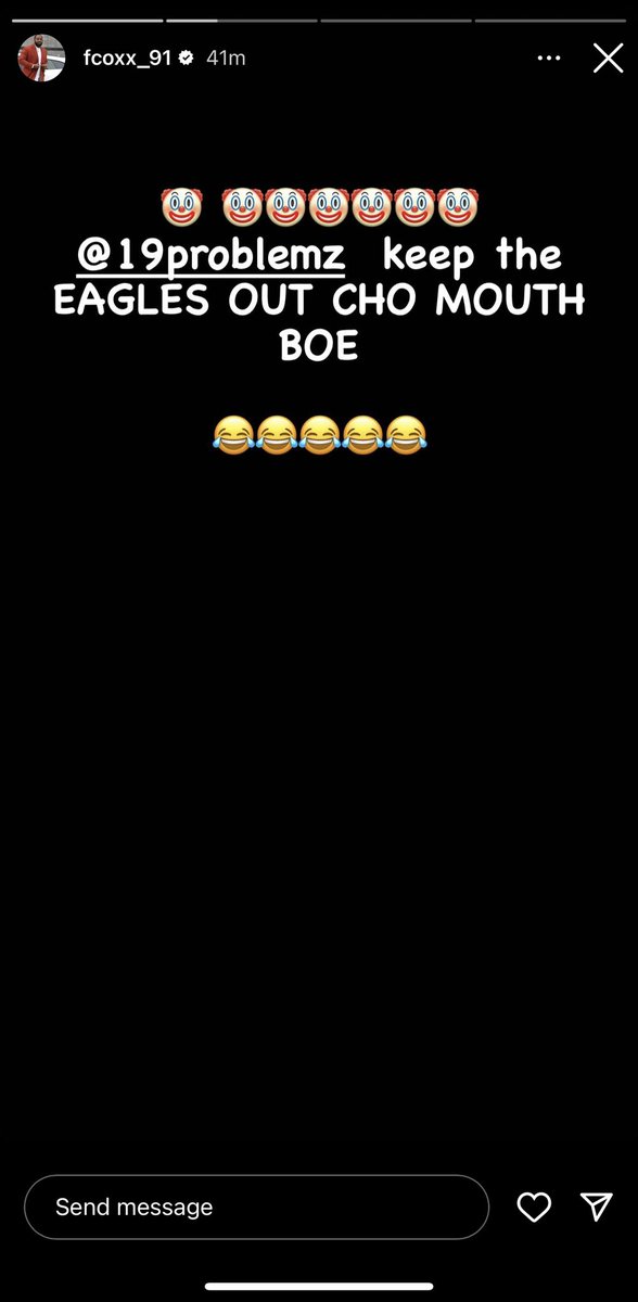 Covers's tweet photo. Fletcher Cox going for Deebo’s throat on Instagram 😳😯 https://t.co/zeR2LVqDVg