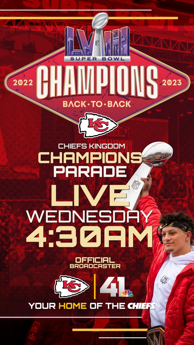 From Vegas to KC!  Victory Parade is Wednesday on KSHB  41! Let’s cellllllebrate.