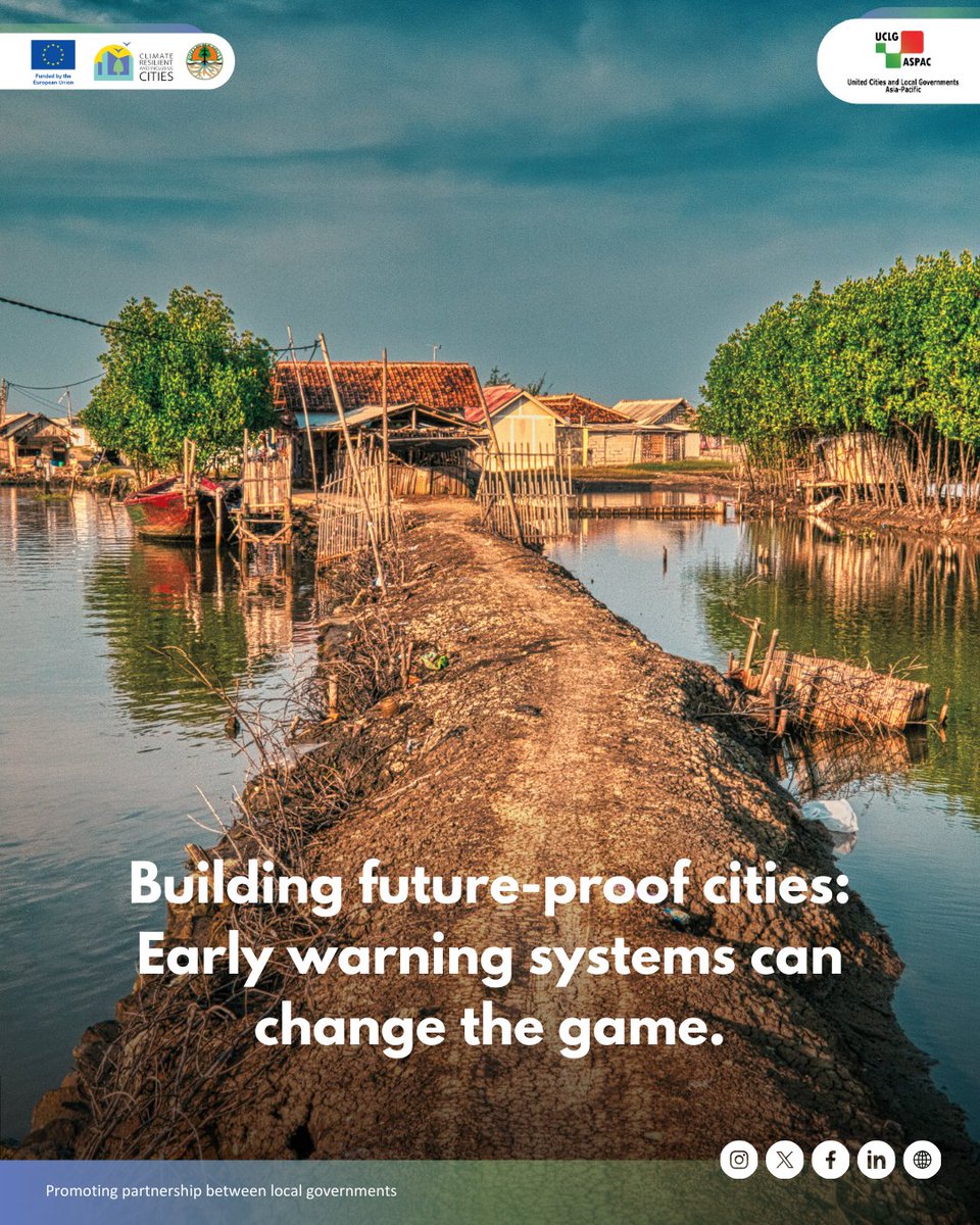🌍 Facing floods, heatwaves, and storms, cities need preparation! 📷 At the upcoming CRIC Project Thematic Panel of Experts, we can explore cutting-edge early warning systems, urban resilience initiatives, and the strength of #triangularcooperation.  #citiesforall #4BetterLocal