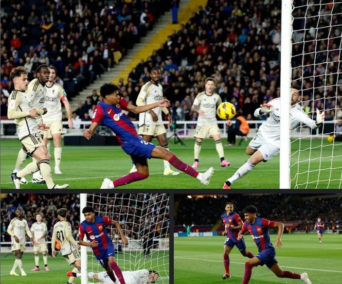 sportstickz's tweet photo. #LaLiga | Full Time
Granda 3-3 Barcelona
R. Sánchez 43 L. Yamal 14, 80
F. Pellistri 60 R. Lewandowski 63
I. Miquel 66
WHAT A GAME
It's a draw between Barca & Granda by an equaliser from Lamine
#Barcelona #BarcaGranda #Granda #BarcelonaGranda #BARGRA #BAR https://t.co/YccyYXWkV5