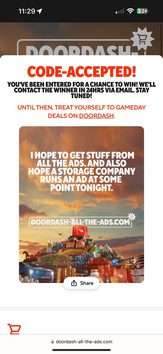 Free4everGaming's tweet photo. @DoorDash @11 In like Flynn! https://t.co/0dCM31HTiZ