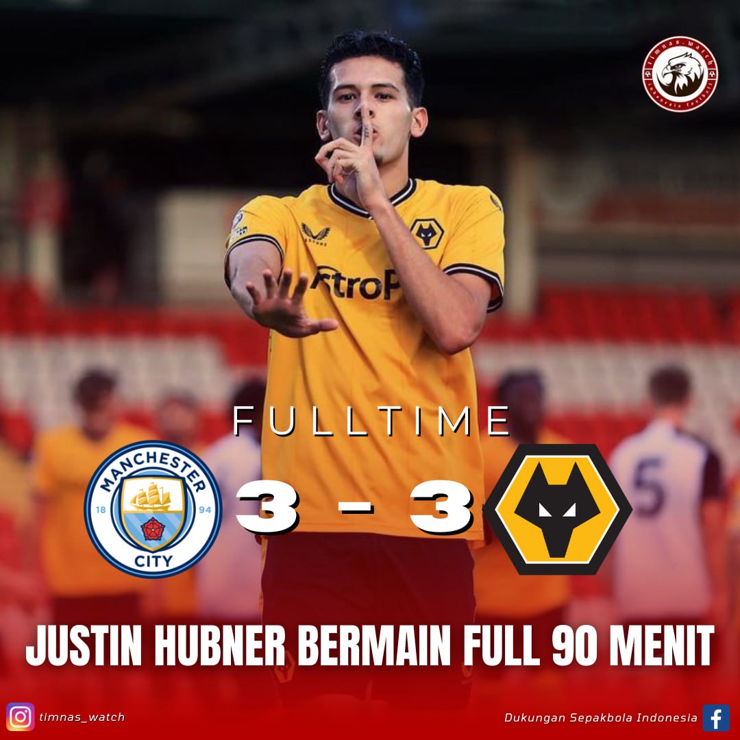 TimnasWatch's tweet photo. Justin Hubner bermain full 90 menit saat melawan Man. City U21

menahan imbang Manchester City U21 Justin Hubner sebagai kapten menjaga penuh pertahanan dari Wolverhampton U21

#PremiereLeague #JustinHubner #City #Wolverhampton #ManCity https://t.co/mrsCe6v7IO
