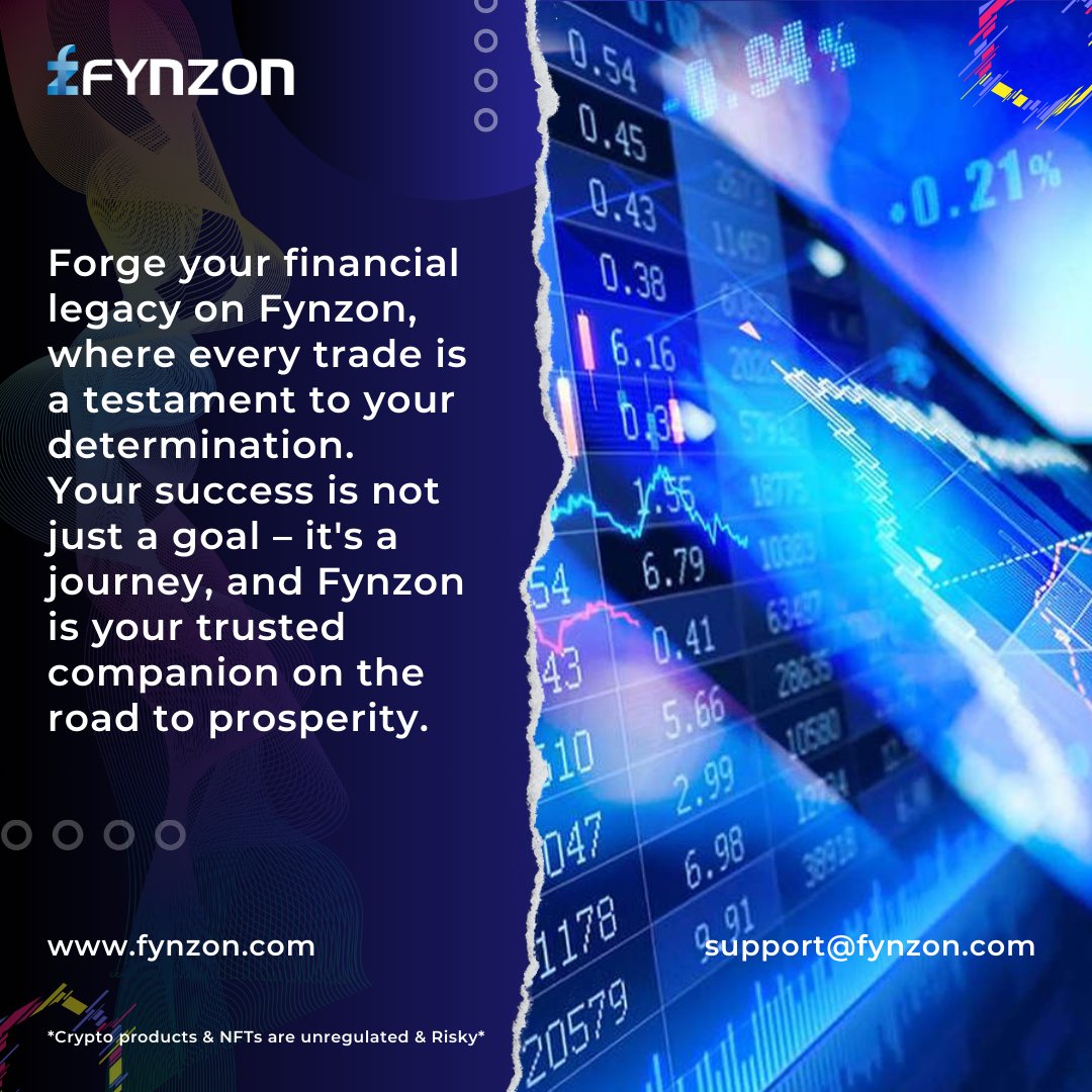 fynzonteam's tweet photo. Building a financial legacy with Fynzon, where each trade echoes your determination. Success is not just a goal; it's a journey, and Fynzon is your steadfast companion on the road to prosperity.

#blockchainnews #bitcoinetf #bitcoinexchange #tradingdiscipline #tradingeducation https://t.co/XcOQf7iHrK