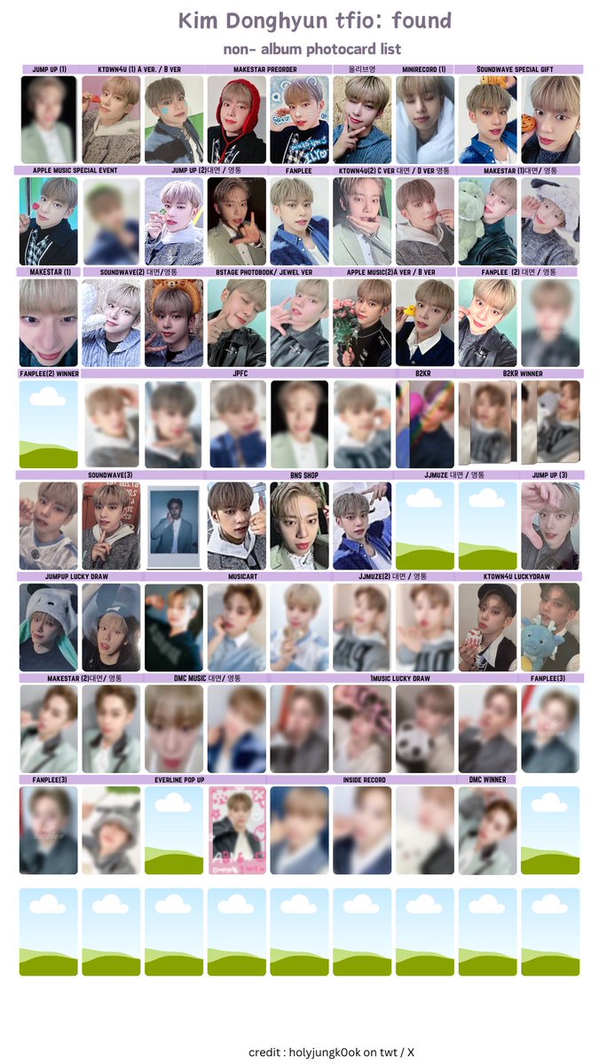 ab6ix woong + donghyun tfio: found preorder/ fan sign photo card list
❗️pls don’t remove credit❗️
will update more as more gets announced 
에이비식스 포카 리스트

#AB6lX #에이비식스 #전웅 #김동현 #THE_FUTURE_IS_OURS #FOUND