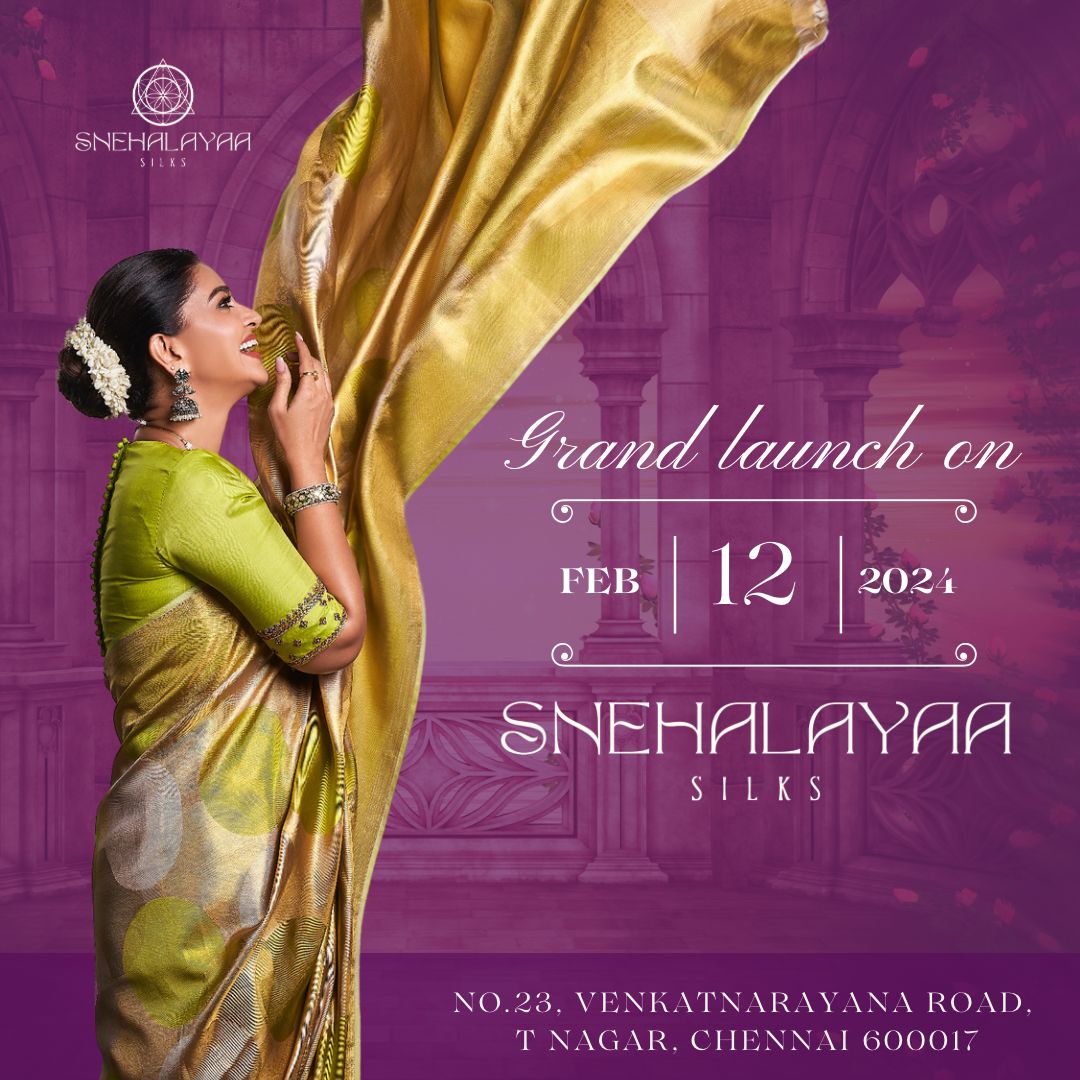My dream comes to reality. You all have always supported and given me immense love. I believe i am what i am today because of you all.Beginning my new journey, I hope you all will like my collection and show the same love🥰 Opening SNEHALAYAA SILKS for you all, from today❤️🙏