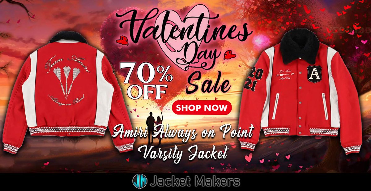 #Valentinesday Hot Offer Get Upto 70% OFF #AlwaysonPoint Red #Amiri Wool #Varsity Jacket.
jacketmakers.com/product/amiri-…
#Valentines #Valentinesday #valentinesgift #ootd #style #fashion #outfit #costume #cosplay #Happyvalentinesday #jacket #love #Heart #beautiful #clothes #shopnow