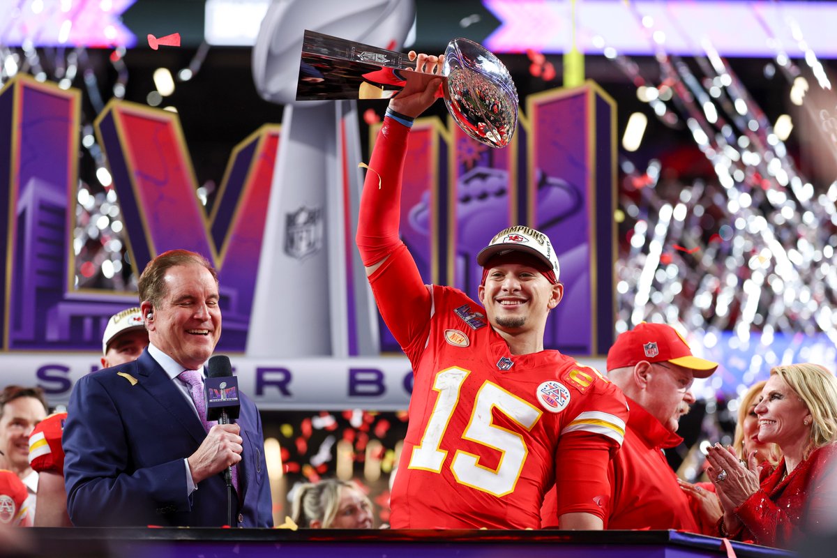 NFL's tweet image. Patrick Mahomes on the game-winning drive:

🏆 69 total yards
🏆 0 incompletions
🏆 The game-winning TD pass