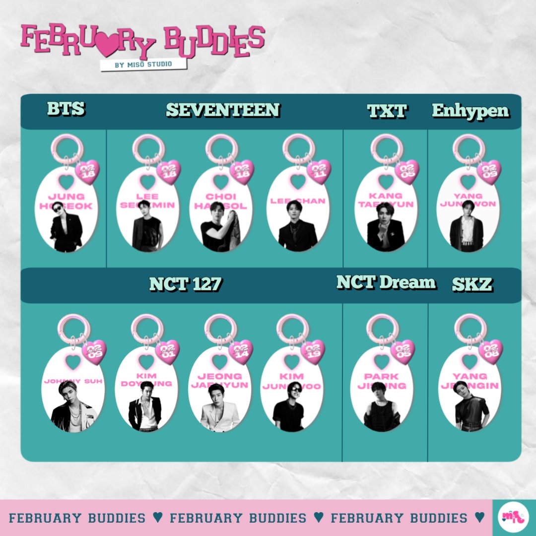 sevendipityco's tweet photo. ˖ ࣪ 𝇋♡︎𝇌 ׂ february buddies ׄ ׅ ✿
by misö studio.

💰; BEST DEALS 45K
(DP 25K)

[PO] pre order ─ February 11th, 2024.
thru shopee and gform.
est. PO 7-14 days after pre-order closed.

── choose your february buddies!𖹭
.
.
.
tags• #kpopfanmade #kpopkeychain https://t.co/AraMg7koWS