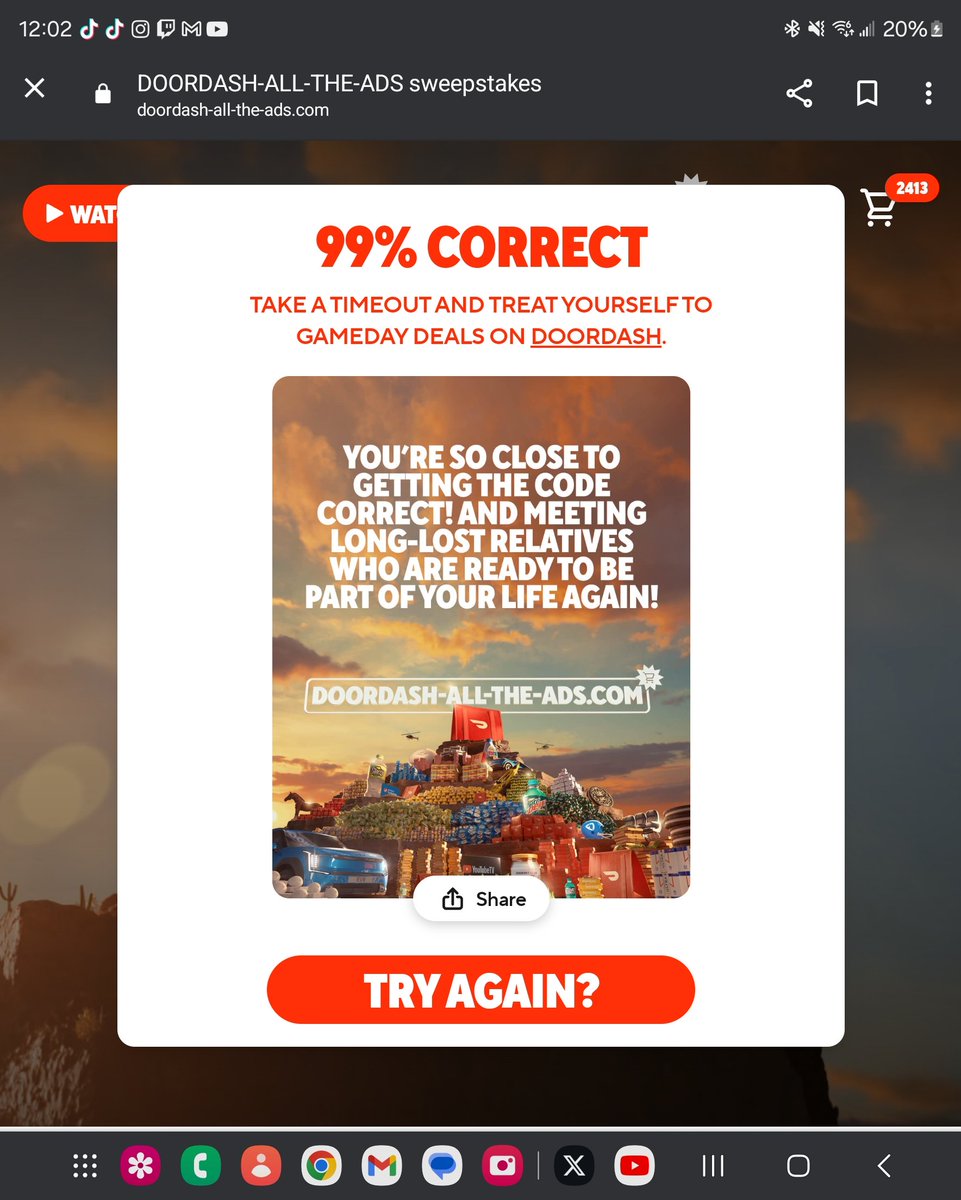 JoePickel91's tweet photo. @DoorDash Couldn't figure out the last percent https://t.co/QB2hm67wNa