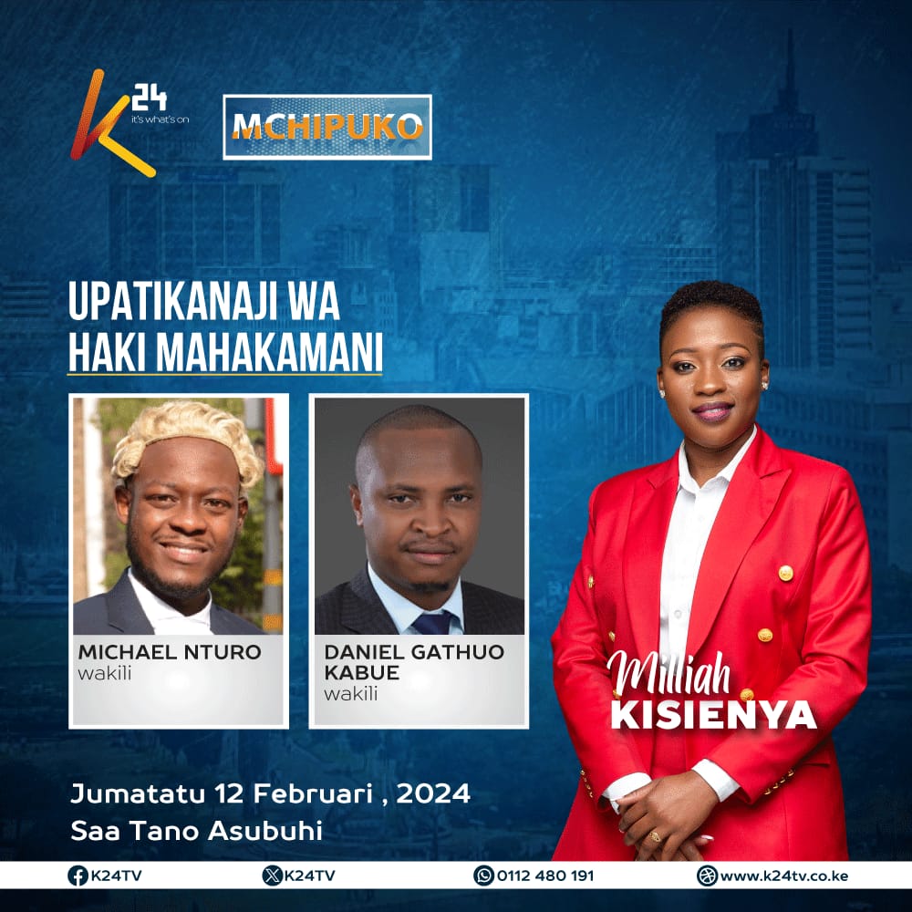 TabithaMilliar's tweet photo. #eliudkipchoge #Kiptum #gurumishanaKcb 

@K24Tv @nbusara @CMigwambo 

Kwenye kikao cha leo..Upatikanaji wa Haki Mahakamani..

Je,asasi za Mahakama zinazingatia vigezo mwafaka za kutoa maamuzi ya Kesi mbalimbali kama ya hivi majuzi ?

 Je ni kipi chakuzingatiwa https://t.co/jFECarfse4