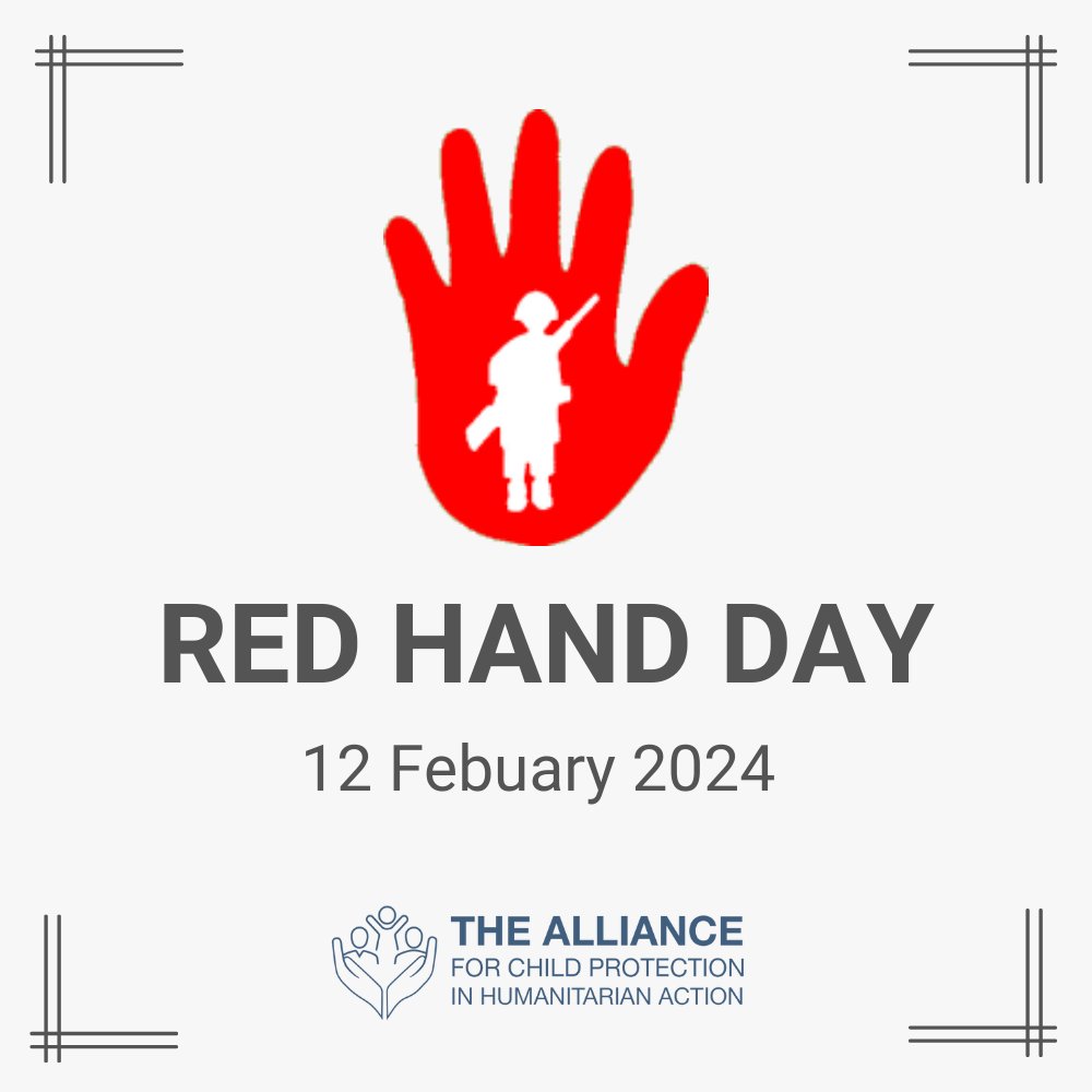 ❗️Today marks #RedHandDay ❗️ A day for collective action to prevent recruitment, facilitate release, and respond to the needs of #CAAFAG.

Check out this extensive list of #CAAFAG resources from @CPiE_Global and partners ➡️ alliancecpha.org/en/news/red-ha…
#RaiseYourRed #ChildSoldiers