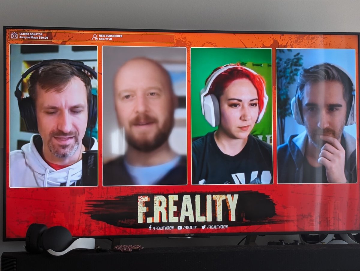 Playing spot the imposter while watching  @FRealityCrew and @vr_oasis .
We've missed you Mike!