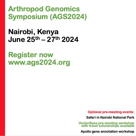 #Arthropod #Genomics Symposium 2024 #ArtGen2024 in Nairobi, Kenya 🇰🇪 with #bioinformatics #training too! Register at ags2024.org
