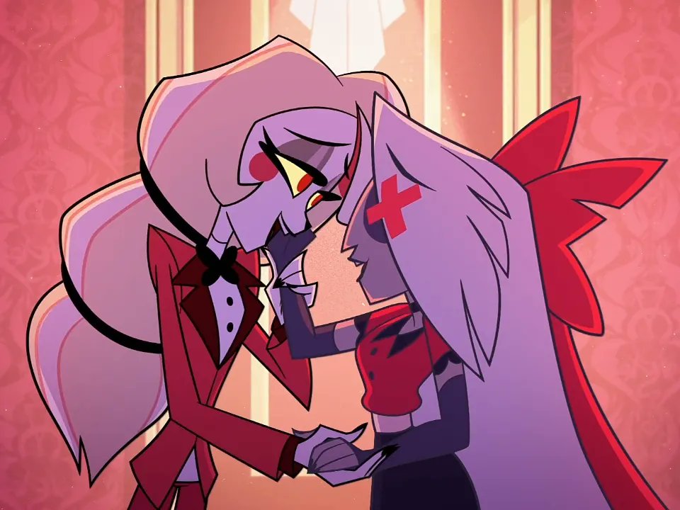 Obsessed with Charlie and Vaggie's harmonies in the More Than Anything Reprise. I just had to sketch that one frame reeeeaaaal quick.
#hazbinhotel #chaggie