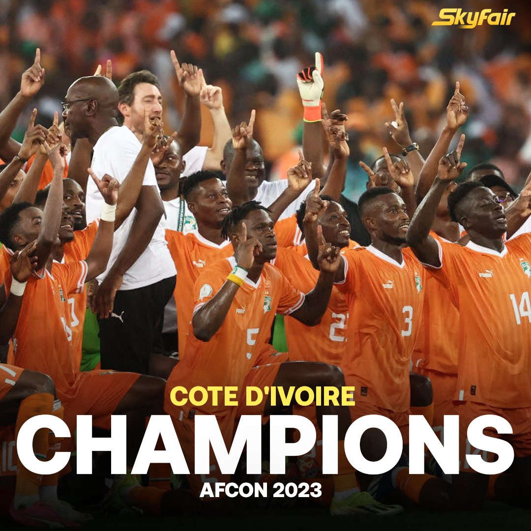 Ivory Coast defeated Nigeria 2-1 in the African Cup of Nations (AFCON) Finals and were crowned African Champions for the third time in their history!

#IvoryCoast #AFCON #AfricanCup #AFCONFINAL #AFCON2023 #Nigeria #SkyFair