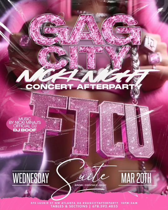 Keyoka87's tweet image. #GagCity #NickiMinaj #nickinight #SuiteloungeAtl #theBarbz DM for sections