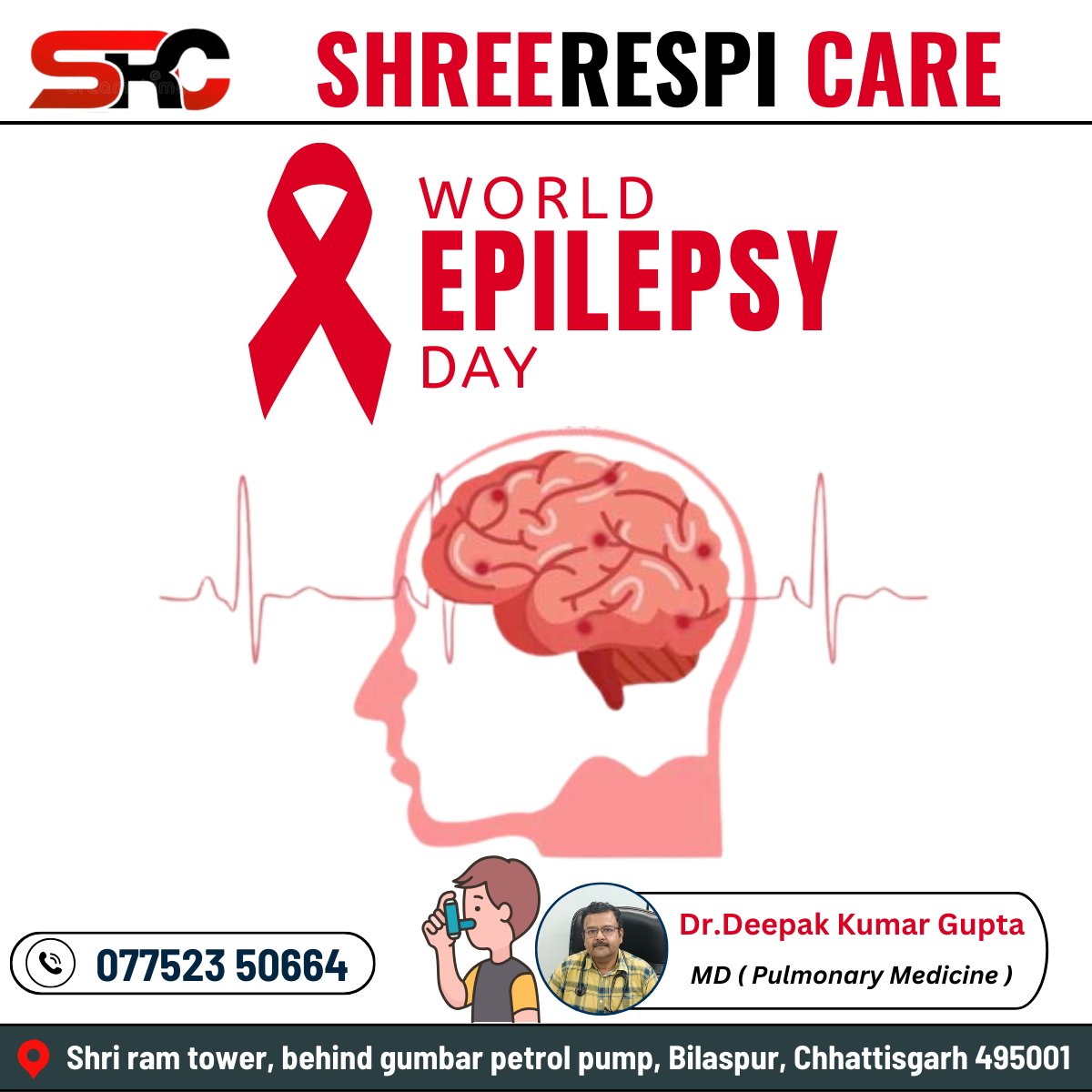 #shreerespicare #shreerespicarehospitalbilaspur #pulmonologist #PulmonologySpecialist #AsthmaDoctor #AsthmaTreatment #LungHealth #LungDisease #EpilepsyAwareness #epilepsy #InternationalEpilepsyDay #EpilepsySupport #epilepsyresources 
Shree Respi Care Bilaspur, Chhattisgarh