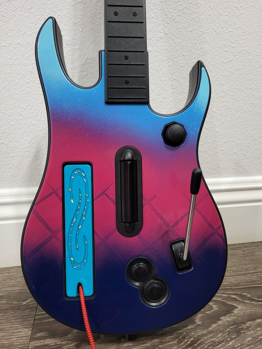 Updated my #KaiSaikota themed Guitar Hero controller with an Endless cover plate made of resin and gold leaf! #KaiColors