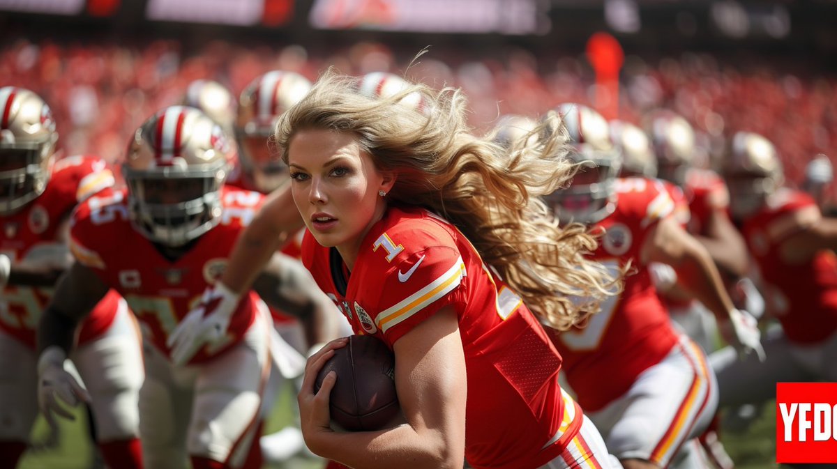 foreverin_space's tweet photo. We are going to tell our kids this is how the Chiefs won the Super Bowl. 

#SuperBowl2024 #TaylorSwift #Kelce #KansasCity #kansaschiefs #ChiefsVs49ers #Swifties #NASA #SpaceX #uniquegifts #fakenews #AIart #AIArtwork https://t.co/04VbzlnNBV