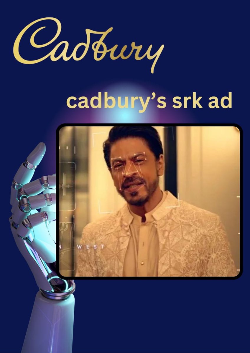 harshith_8883's tweet photo. Not Just A Cadbury Ad
 Cadbury launched an award-winning campaign in collaboration with https://t.co/eVcG9XePEI, and created a hyper-personalised ad featuring Bollywood Superstar Shahrukh Khan, using their generative AI technology.
@iamsrk @DairyMilkIn 
#AIArtwork #SRK #cadbury https://t.co/NkzY9EvTYQ