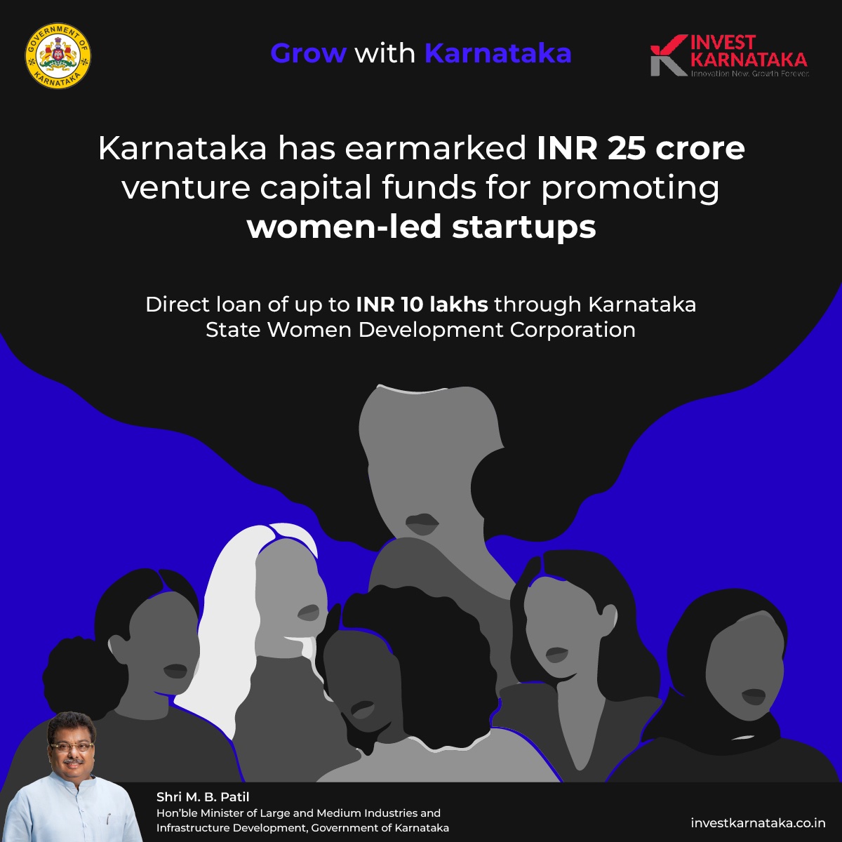Harnessing the power of #womenentrepreneurs! 👩‍💻 KSWDC's 'Vriddhi' scheme empowers women-led startups identified by KITS 'Elevate' through financial impetus. Investing in #Karnataka's startup ecosystem is investing in women's greater participation in the economy. #InvestKarnataka