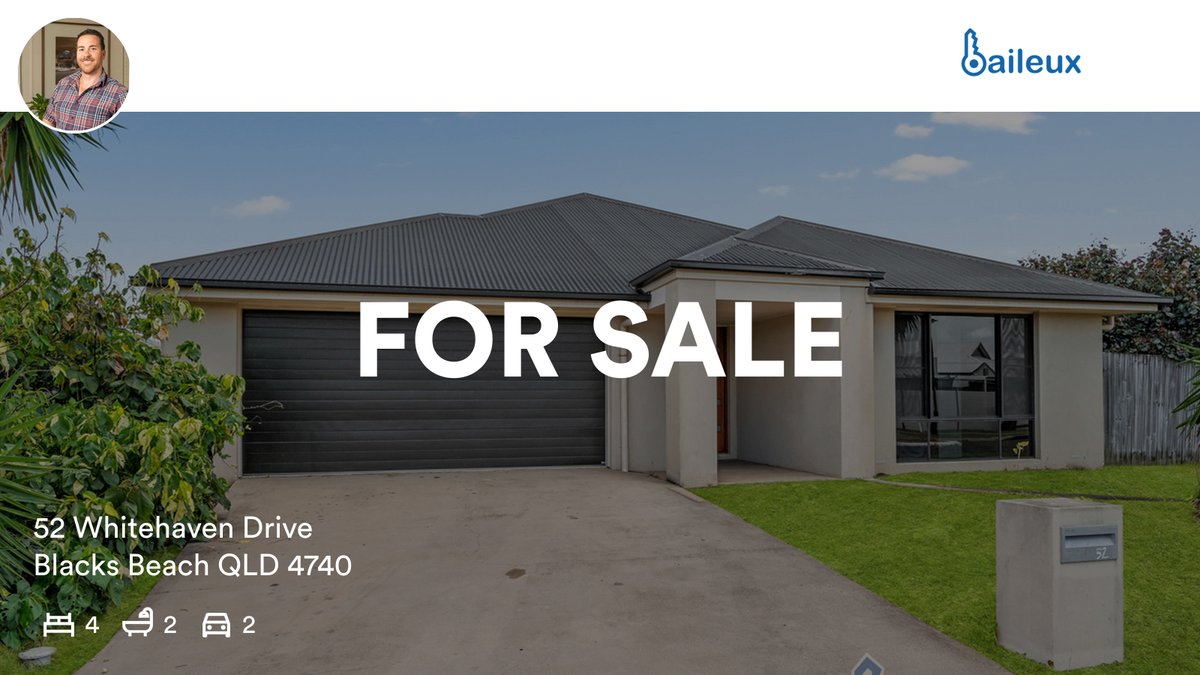 BenjiMolineux's tweet photo. 🛌 4 🛀 2 🚘 2
📍 52 Whitehaven Drive, Blacks Beach, QLD, 4740

Our agent’s latest listing on RateMyAgent

...
#ratemyagent #realestate #Baileux
https://t.co/VmWrRLA3PU https://t.co/LU2ktQzQi9