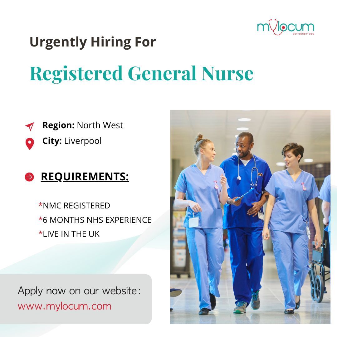 MyLocumGroup's tweet photo. Urgently hiring for Registered General Nurse 👀🔗 Apply now by clicking this link: https://t.co/FmHaYSyyu5  

Locations -
📍Region: North West
📍City: Liverpool

🏆 Must have these requirements before applying -
* NMC registered
* NHS experience
* Live in the UK https://t.co/sain8kdAQF