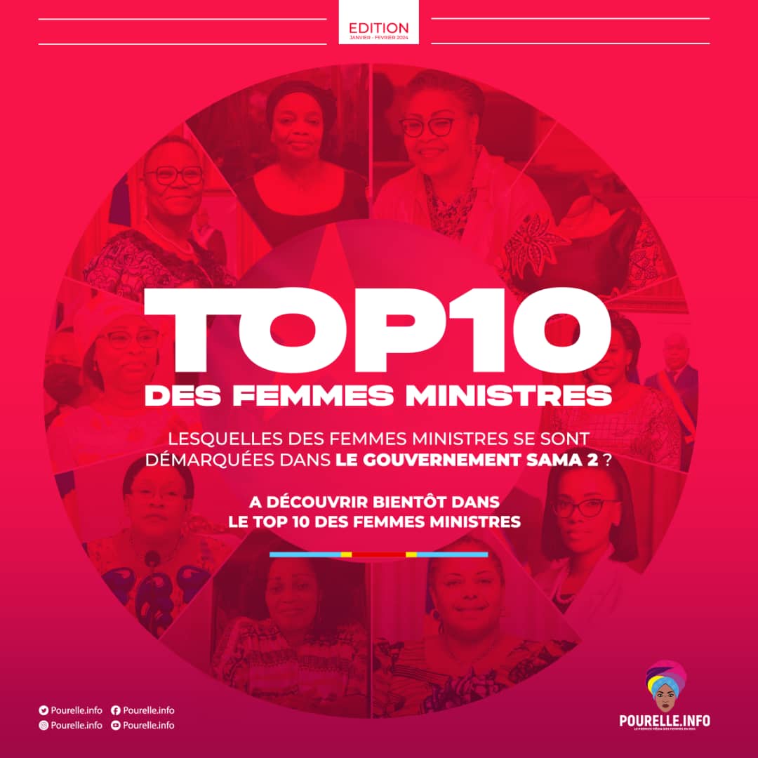 Dans quelques instants, la publication du TOP 10 des femmes ministres du Gouvernement SAMA II. <a href="/PrimatureRDC/">Primature de la République Démocratique du Congo</a> <a href="/Pourelleinfo1/">POURELLE.INFO</a> <a href="/RienSlesFemmes/">Rien sans les Femmes</a> <a href="/dynafec/">Dynafec-Rdc</a> @maguy_mbuku <a href="/ONUFemmesRDC/">ONU Femmes RDC</a>