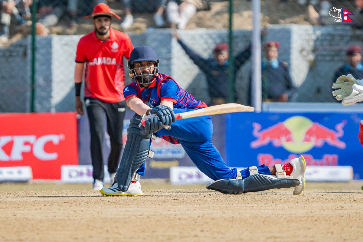 𝐀𝐧𝐢𝐥 𝐒𝐚𝐡 𝐝𝐨𝐞𝐬 𝐢𝐭 𝐲𝐞𝐭 𝐚𝐠𝐚𝐢𝐧 ! 🇳🇵 vs  🇨🇦

Anil Sah reaches the fifty milestone back to back at TU in the chase against Canada

Anil Sah: 60*(68) with 8 fours 🔥

#weCAN | #WorldCupYear2024 | #OneBallBattles | #NEPvsCAN | #HappyDressingRoom