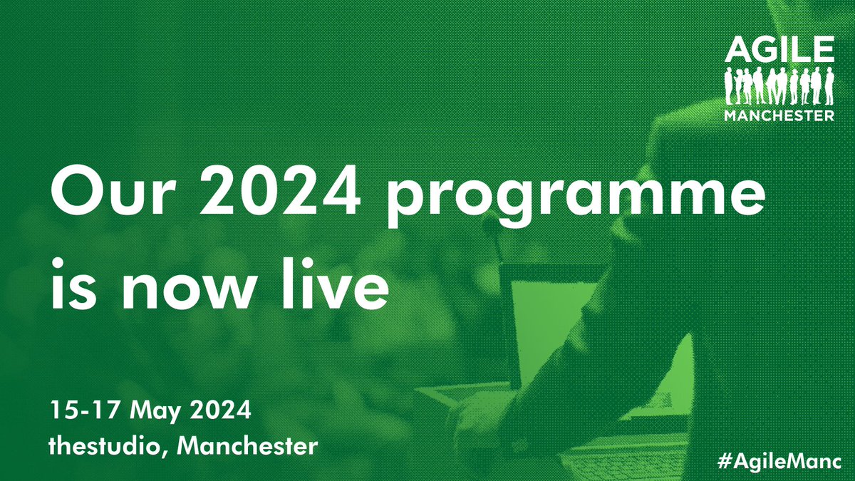 agilemanc's tweet image. The programme for #AgileManc 2024 is now live 📣
With 20 talks, 14 workshops, 10 case studies, 2 lean coffees 1 discussion and 3 keynotes, there is something for everyone.
agilemanchester.net/programme-2024…
#flow #lean #agile #SoftwareDevelopment