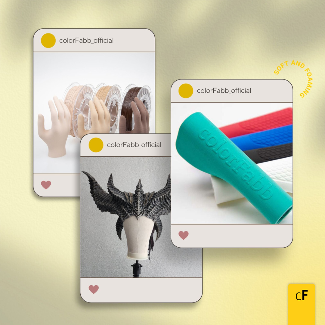 ColorFabb's tweet photo. colorFabb's varioShore TPU is flexible in more ways than one!
Read more:
• How to print: https://t.co/USo027Uyyq
• Cosplay: https://t.co/ZcQhwIbwFR
• Medical applications: https://t.co/xUPPAd4v92
#colorFabb #varioShore #filament #3Dprinting https://t.co/lgvY2zSQ1l
