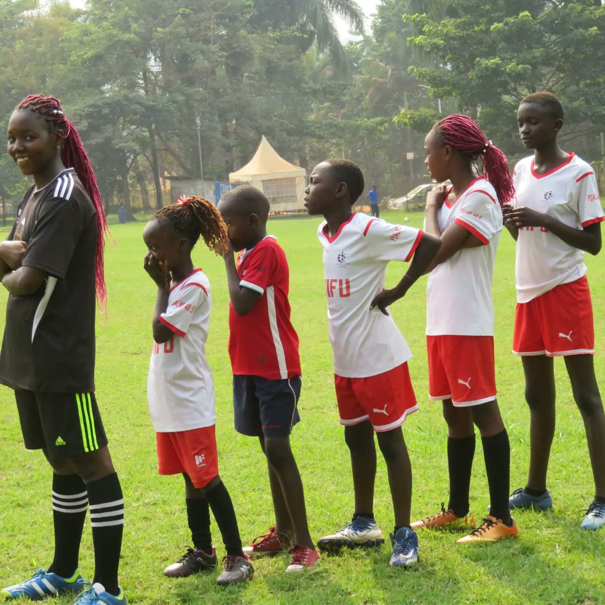 WIFU21's tweet photo. "Hope you're gearing up for a short week ahead! 😊 Let's kick things off with energy and enthusiasm, just like these girls on the field. Wishing you a week filled with joy😊. 

#letgirlsplay 
#footballforjesus
#breakingbarriers https://t.co/Y1tBrAdih2